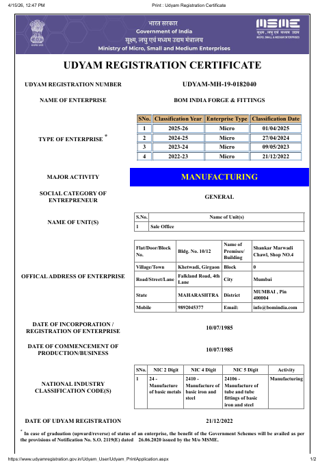 ISO 9001:2015 Certificate